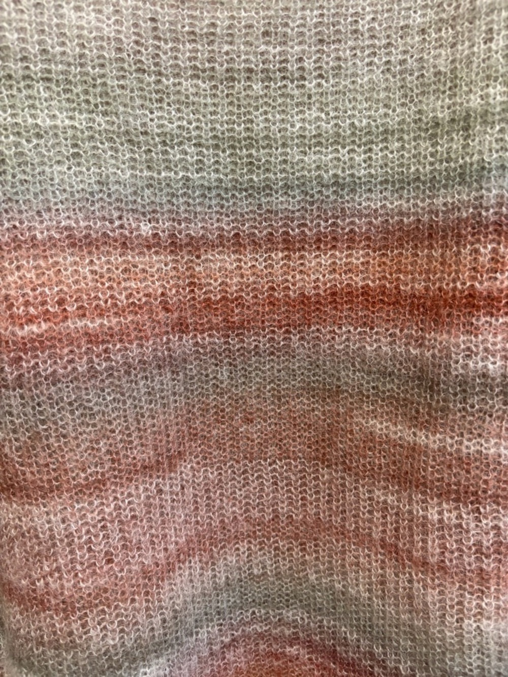 ELSAMANDA ALPACA MOHAIR WOOL‎ LOOSE KNIT PULLOVER SWEATER SUNRISE OMBRÉ COLORS - Picture 4 of 7